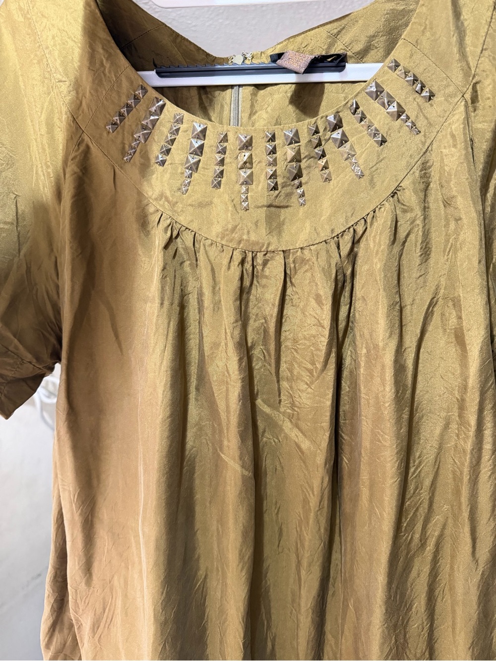 100% Silk Embellished Mini Shift Dress Size 16 - Picture 16 of 16